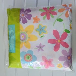 Oblong Hippie Easter Flower Vinyl Tablecloth New